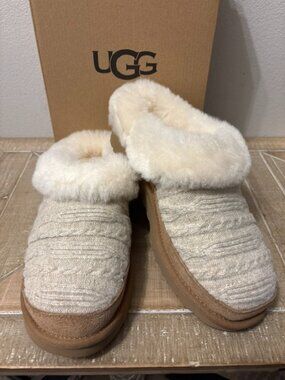 NEW UGG Cluggette Genuine Shearling Lined Indoor Outdoor Slippers
